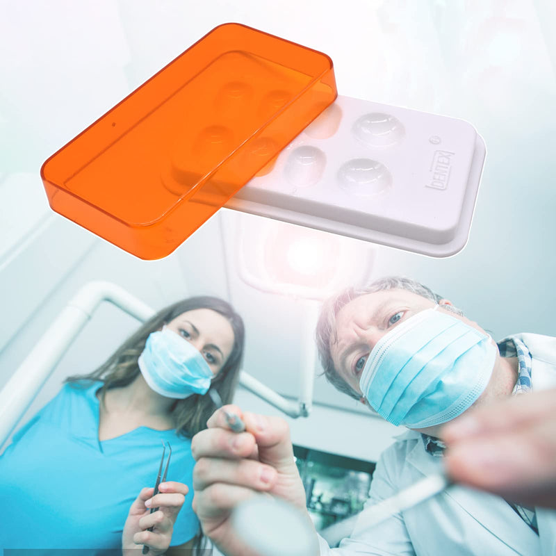 [Australia - AusPower] - Angzhili 1 Piece Dental Palette with Cover,8 Slot Dental Resin Palette,Resin Shading Box for Mixing Resin Placement,Dental Lab Equipment 