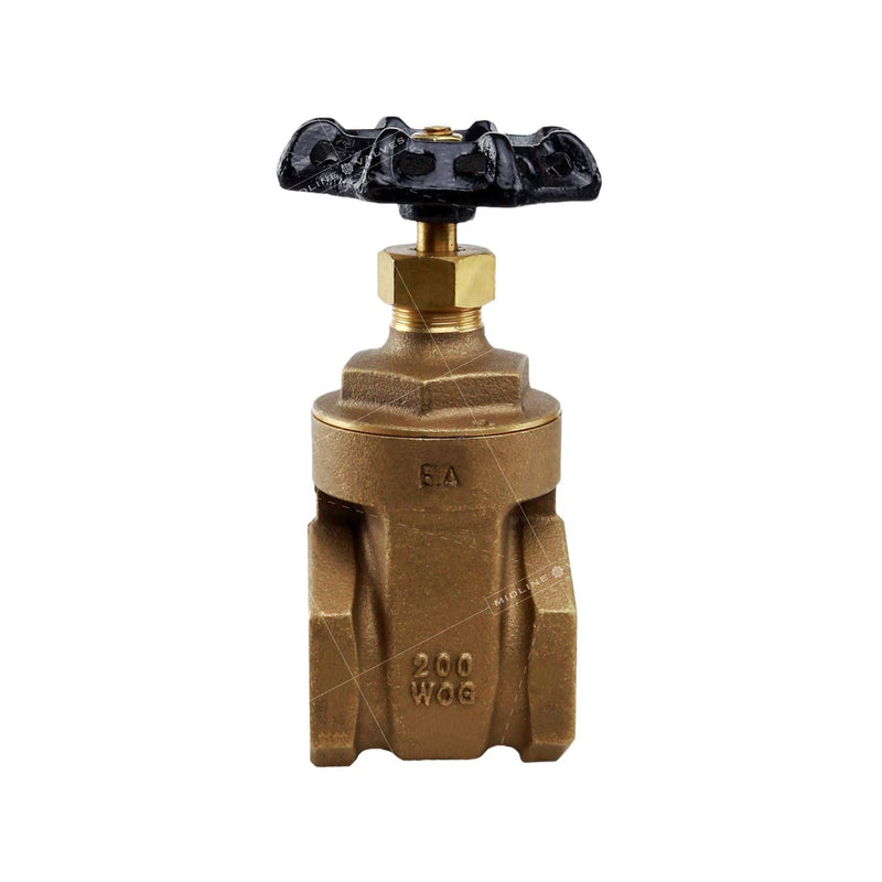 [Australia - AusPower] - Midline Valve 429U256 Heavy Duty Gate Valve with Wheel Handle, Water Shutoff 3/4 in. FIP Connections, Cast Brass Single Pack 3/4 in. 