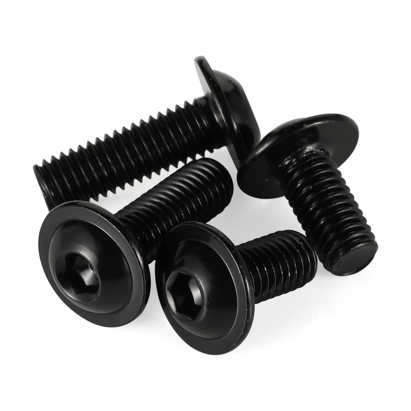 [Australia - AusPower] - M6 x 16mm Flanged Button Head Socket Cap Screws, Black Oxide, Full Thread, Allen Socket Drive, 304 Stainless Steel, 25 PCS M6 x 16mm 