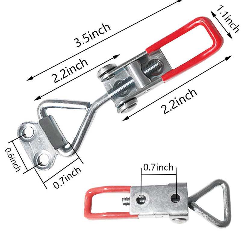 [Australia - AusPower] - 16 Pack Adjustable Toggle Clamp, 330lbs Holding Capacity Heavy Duty 4001 Style Toggle Latch Hasp Clamp for Door, Box Case Trunk, Smoker Lid Jig, Quick Release Pull Latch, Sturdy Metal Draw Latch 4001-16 pcs 