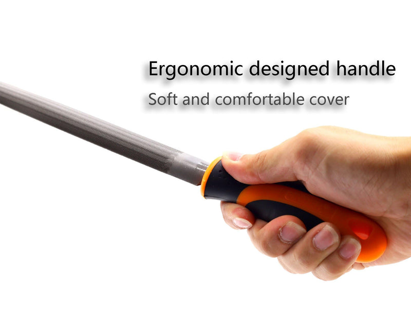 [Australia - AusPower] - Bastard Cut Mill File, 8 Inch Flat Hand File with High Carbon Hardened Steel, Ergonomic Grip, Plastic Handle, Ideal for Wood, Metal, Plastic 