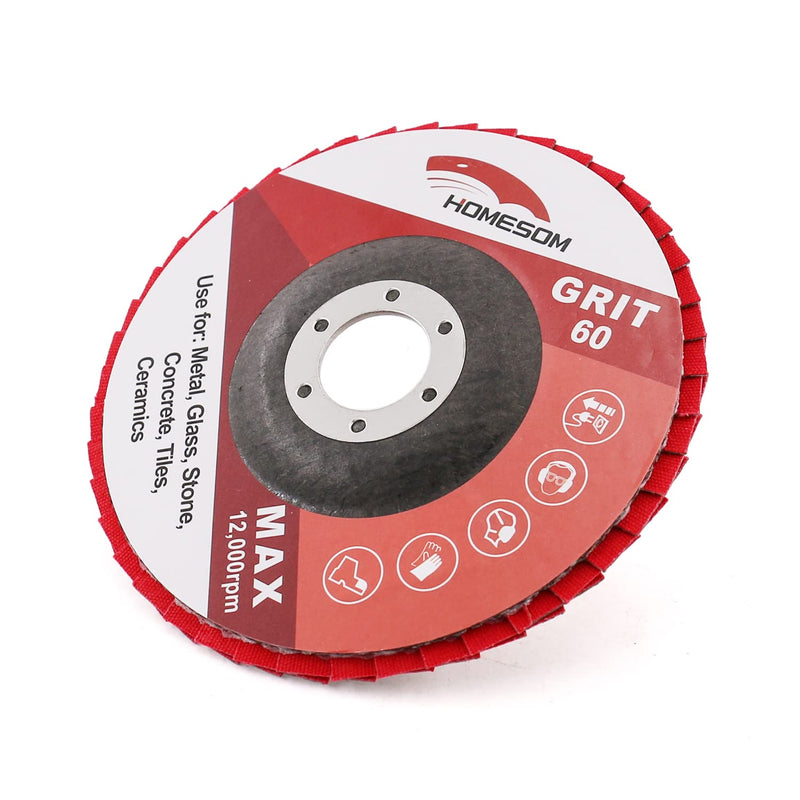 [Australia - AusPower] - HOMESOM 5 Inch 1pc 60 Grit Sanding Discs Flap Sanding Sanding Disc for Angle Grinder Diamond Sanding Pad Grit 60 - 1 piece 