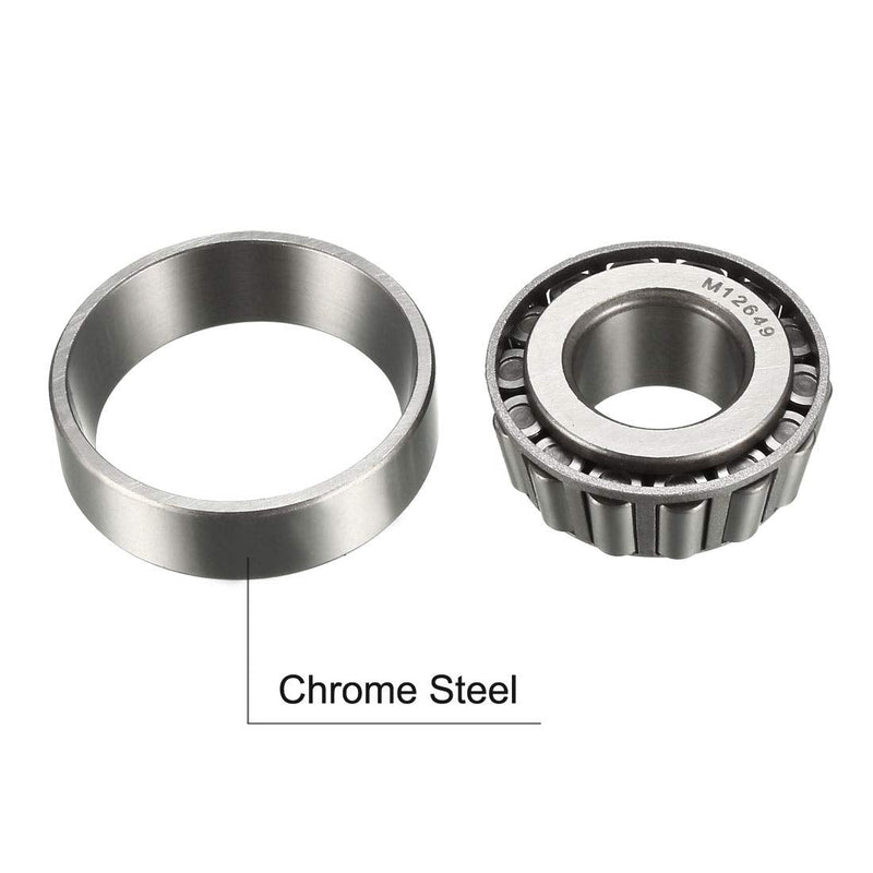 [Australia - AusPower] - uxcell M12649/M12610 Tapered Roller Bearing Cone and Cup Set 0.8437" Bore 1.9687" O.D. 0.72" Width 2pcs 0.84" x 1.97" 2 