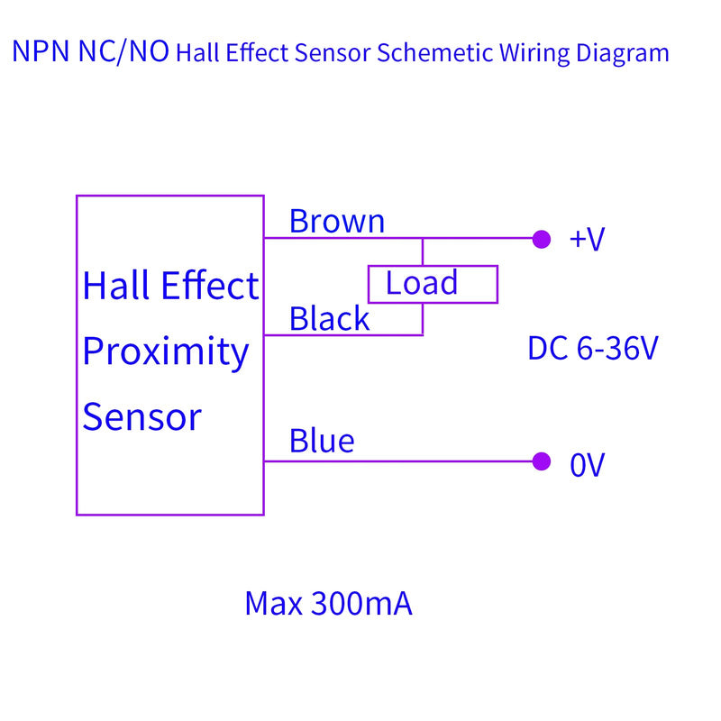 [Australia - AusPower] - Hall Effect Proximity Sensor, NPN NC, Magnetic Proximity Switch, Normally Open, NJK-5002D, 3 Wires, DC 6-36V, 5 Pcs 