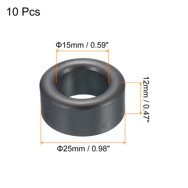 [Australia - AusPower] - PATIKIL Ferrite Toroid Core 25mm x 15mm x 12mm, 10 Pack Transformer Inductor Coil Ring, Black 