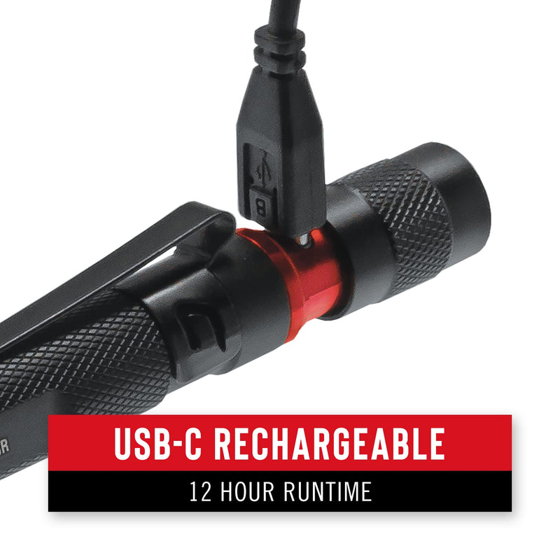 [Australia - AusPower] - Coast HP3R 385 Lumen Rechargeable LED Penlight with Twist Focus, Red 