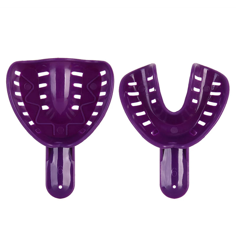 [Australia - AusPower] - Dental Impression Trays Perforated Plastic Autoclavable 12Pcs Teeth Holder Upper & Lower for Adults and Child Multicolor 