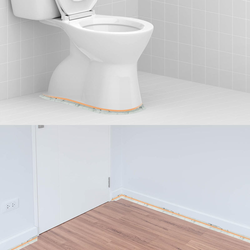 uxcell 2Pcs 1.5in X 10.5Ft Marble Grey Caulk Strip PVC Waterproof Self Adhesive, Kitchen Caulk Sealant Tape, Decorative Sealing Trim for Toilet Base, Floor, Molding and Sealant Tape 2