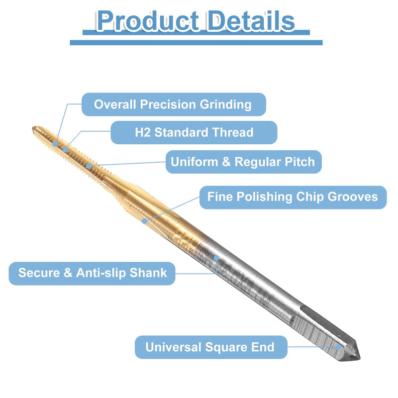 [Australia - AusPower] - QUARKZMAN HSS Tap, M1.6 x 0.35 Metric Tap, Titanium-Coated, Right-Hand Thread, Pack of 3 