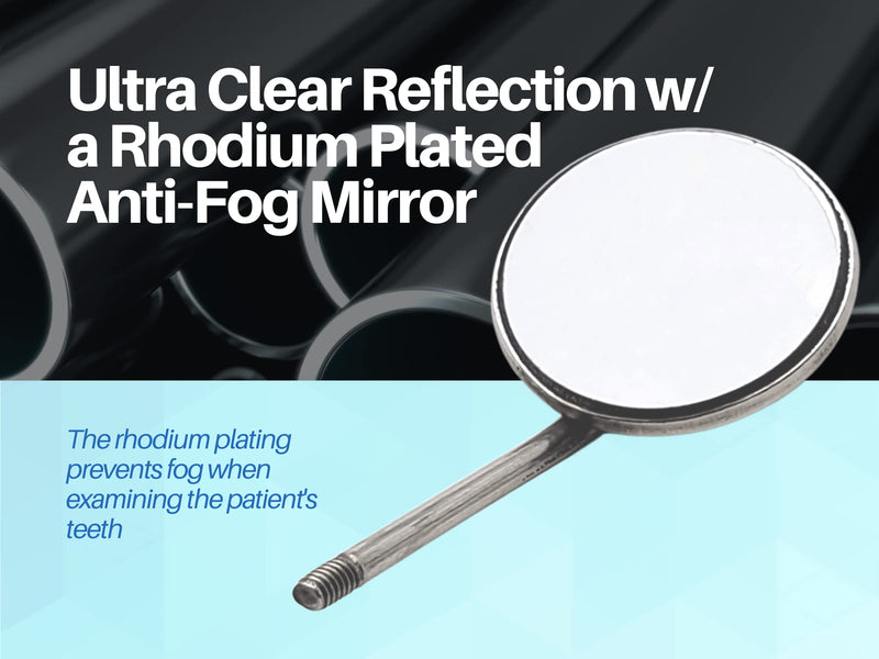 [Australia - AusPower] - DENTAL MIRRORS TOPS FRONT SURFACE REFLECTION ANTI FOG TO ORAL BREATH EUROPEAN STYLE THREADING RHODIUM SET OF 12 ARTMAN BRAND 