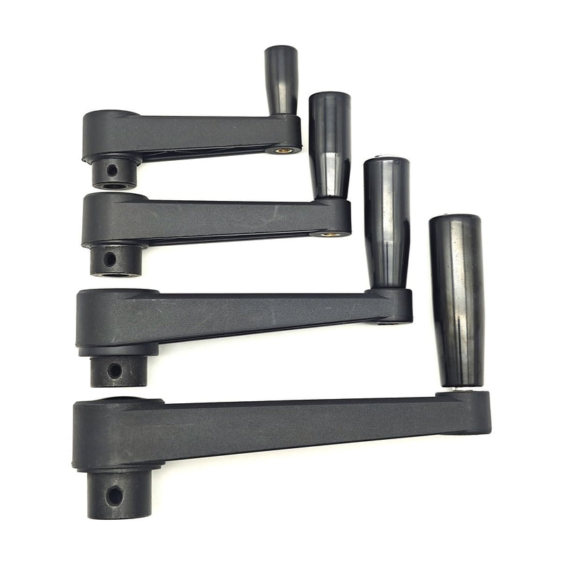 [Australia - AusPower] - 3.15"" Nylon Crank Handle Drill Press Revolving Handle with Round or Square Installation Hole Smooth 360 Degree Operation for Industry Lathe Milling Grinding Machine (Round Hole 10x80), Black Round Hole 10x80 