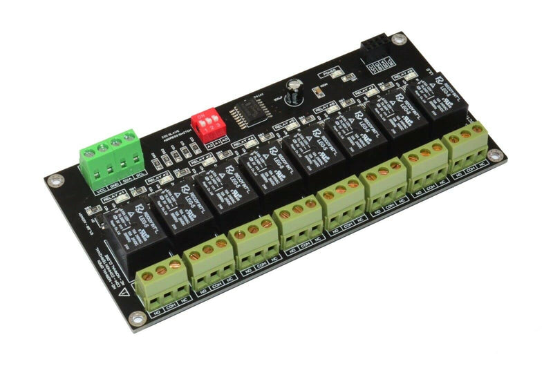 8 Channel I2C Interface Relay Module for Arduino, Raspberry PI, Home Assistant YAML, ESP32, 10A Peak LED Indicator, SPDT Switch Contacts, AC DC Voltage Control, I2C I/O pin Expander