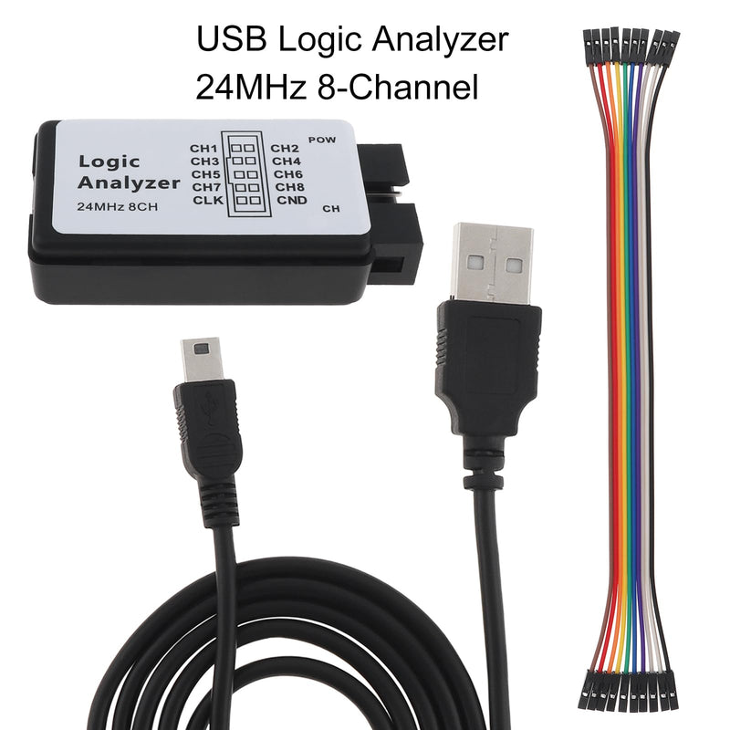[Australia - AusPower] - 1 Set USB Logic Analyzer Device Set 8 Channel 24MHz UART IIC SPI Debug Logical Analysis Device Set with USB Cable Fit for Arduino ARM/FPGA M100 Hot 