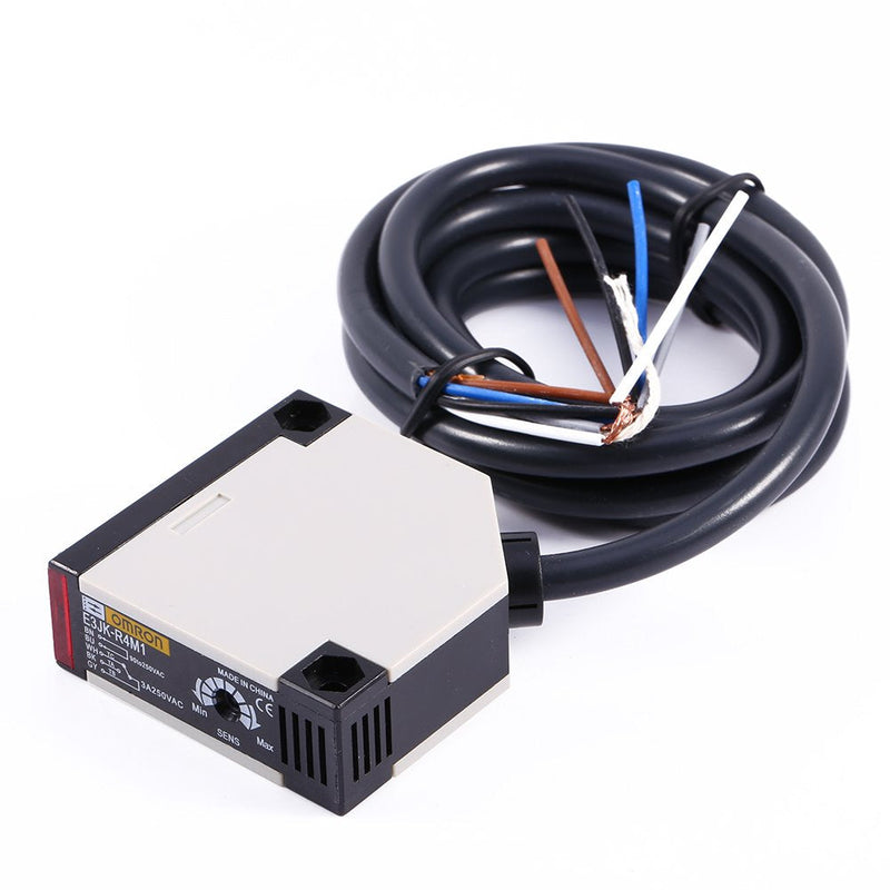 [Australia - AusPower] - AUNMAS Specular Reflection Photoelectric Sensor Switch, E3JK-R4M1 AC 90V-250V, 3A Relay Output, IP65 for Automatic Detection 