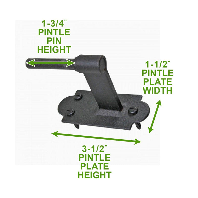 Renovators Supply Manufacturing Black Cast Iron Pintle Strap Hinges 11-3/4 Inch Offset Lift Off Shutter Gate Door Hardware RSF Rustic Colonial Reversible Hinges with Screws Pack of 1