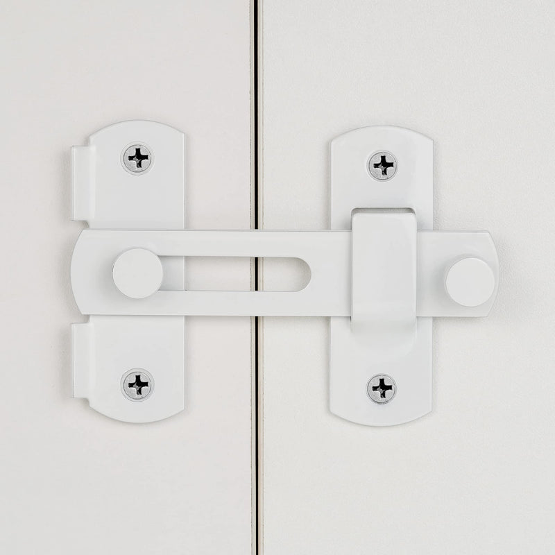 INIRET 10 Packs Barn Door Latches， White Stainless Steel barn gate flip Door Latch Bi-fold Door Lock,Sliding Door Antique Lock Gate Latches Wine Cabinet Closet Door Latches(White)