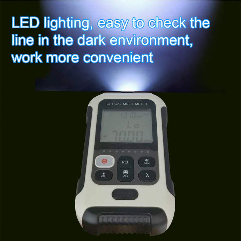 [Australia - AusPower] - Optic Fiber Power Meter, Universal Interface Fiber Tester, Multifunctional High Accuracy Fiber Optic Tester for Communication Engineering, Visual Fault Locator 