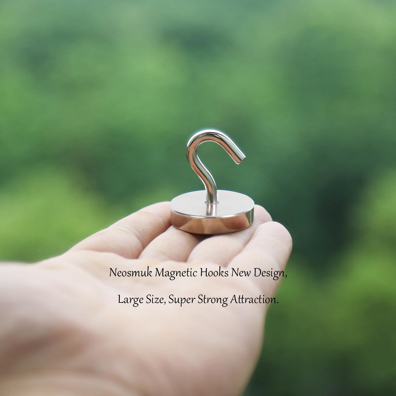 [Australia - AusPower] - Neosmuk Magnetic Hooks Heavy Duty,120lb Super Strong Magnet with Hooks for Cruise Cabins, Large Metal Hooks for Hanging on Fridge,Extra Strong Magnet Hanger for Ship Walls?Silver Silver 1.26in Magnetic Hooks 