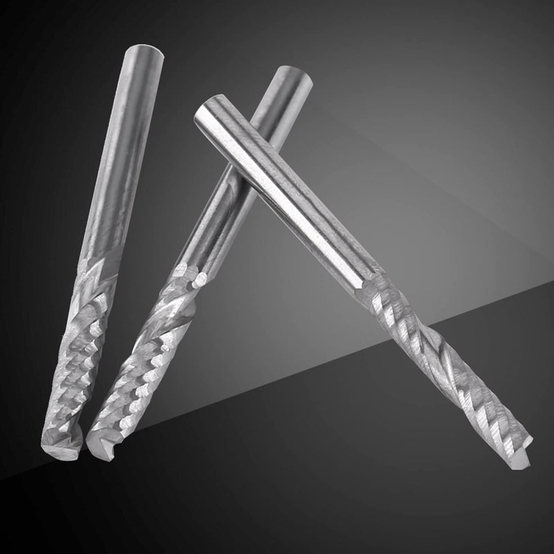 [Australia - AusPower] - TICFOX Pack of 10 Single Flute End Mill, Single End Mill Flute Carbide CNC Cutter 4 mm Shank for Wood Aluminium Steel PCB PVC Circuit Boards Acrylic Carbon Fibre 