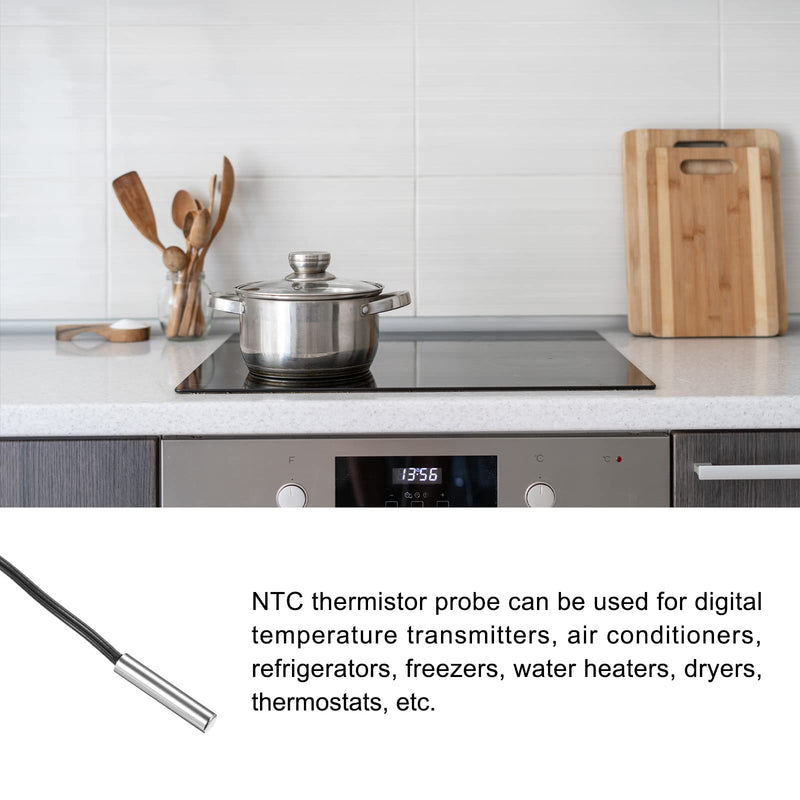 [Australia - AusPower] - NTC Thermistor Probe 50K 3.3ft Waterproof Stainless Steel Temp Sensor Probe, [for Digital Temperature Transmitter] 