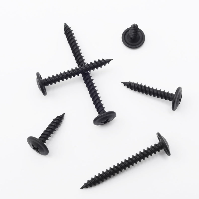 [Australia - AusPower] - #8 Modified Truss Head Black Wood Screws Assortment Kit, 132 pcs, Phillips Drive, Wood Screws, Screws, Screws Assortment, Screws Set, 6 Sizes (1/2”, 3/4”, 1”, 1-1/4”, 1-1/2”, 2”) (Black) Black Screw Kit 