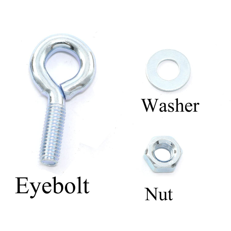 [Australia - AusPower] - 10pcs 1/4" x 3/4" Male Thread Machinery Shoulder Lifting Ring Eye Bolt with Nuts, Marine Grade Expansion 1/4 x 3/4Inch 