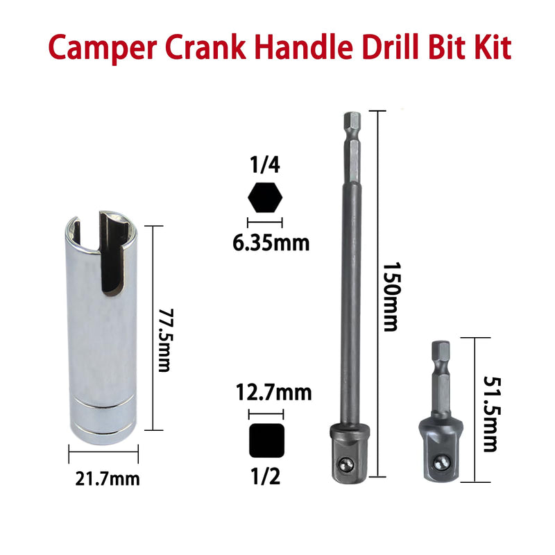 [Australia - AusPower] - Camper Crank Handle Kit Fits Coleman Fleetwood POP UP Camper Crank Handle Replacement 3/8 Socket, Chrome, RCKIM00146 