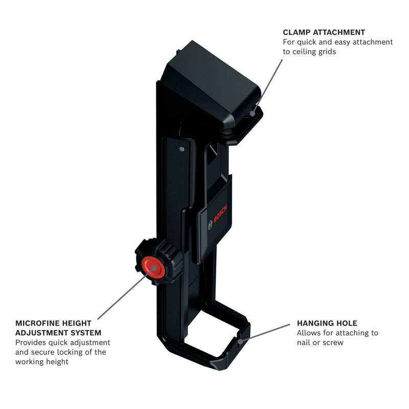 [Australia - AusPower] - BOSCH DK20 Fine Adjustment Drop Ceiling Bracket - Secure and Versatile Mounting for Laser Measures with Microfine Height Adjustment 