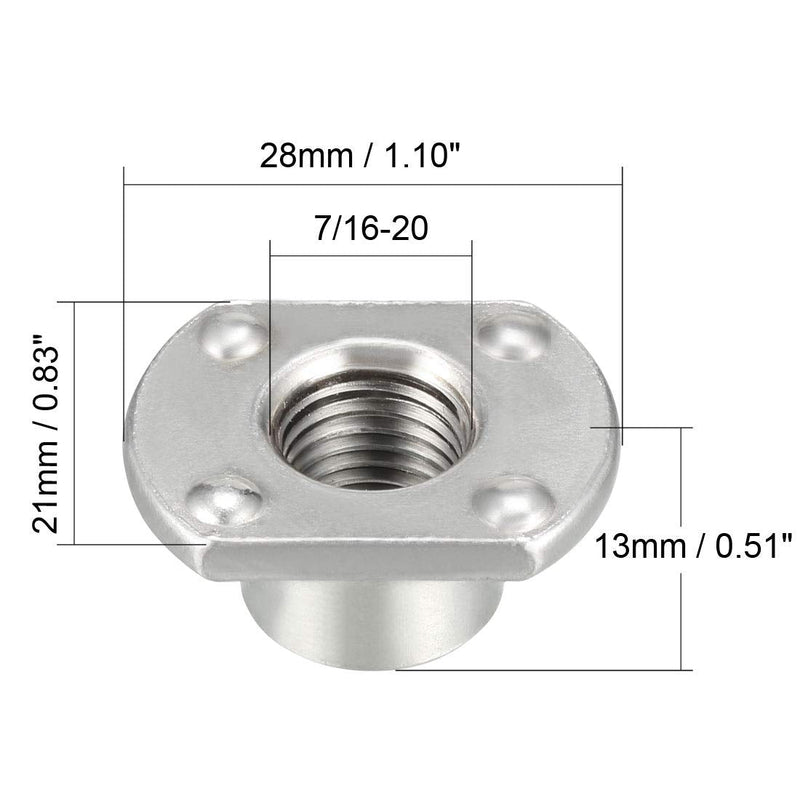 [Australia - AusPower] - uxcell Weld Nuts,7/16-20 Tab Base Carbon Steel Machine Screw 4 Projection Silver 25Pcs 