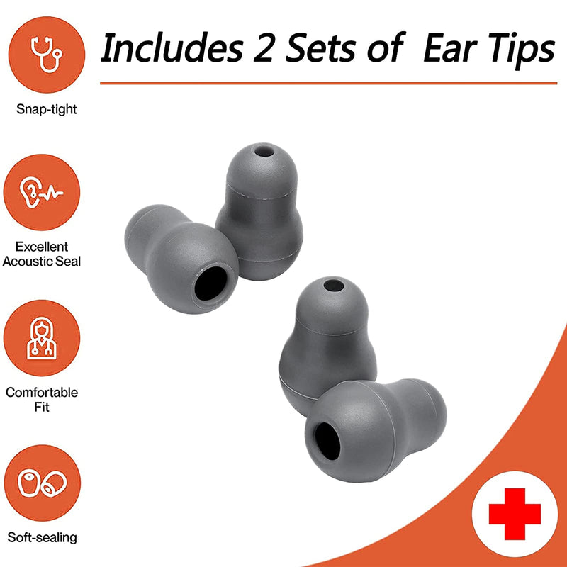 [Australia - AusPower] - Replacement Accessories Kit Fits Classic 3, Cardiology 3 & Cardiology 4 Stethoscope for Littman Stethoscope Replacement Parts & Stethoscope Bell Diaphragm Cover and Eartips Replacement Parts. grey 