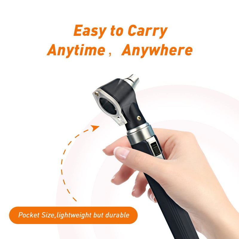 [Australia - AusPower] - Scian Otoscope - Ear Scope with Light, Ear Infection Detector, Pocket Ear Checker Kit with 3X Magnify lens & 8 Speculum Tips for Kids,Elders,Dogs,Home Use (Purple) Black 