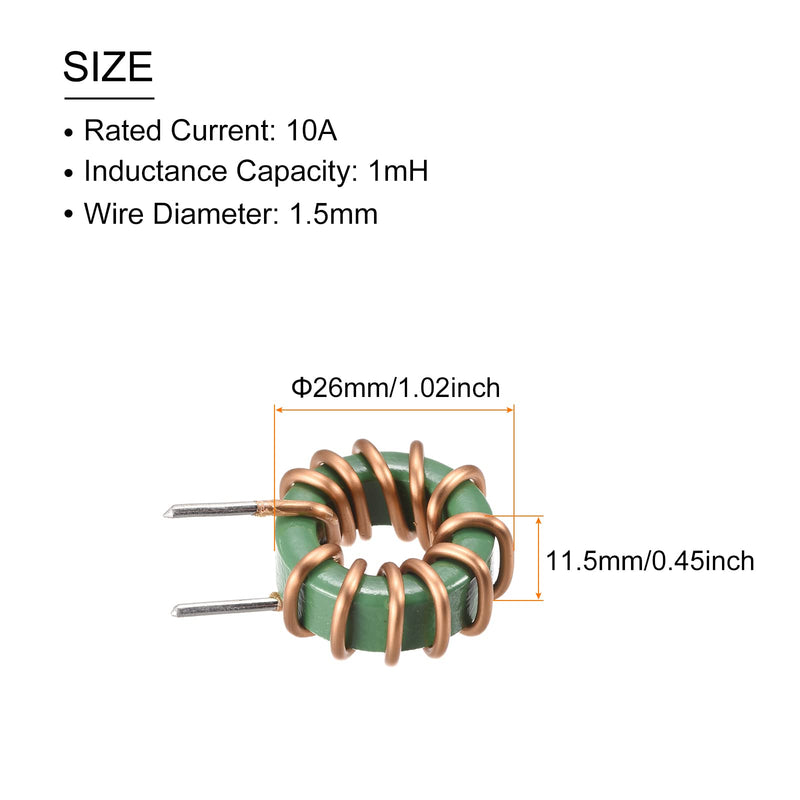 [Australia - AusPower] - Toroid Core Inductance Common-mode Coils Copper Wired, [for DIY] - 1mH 10A / 5 Pcs 