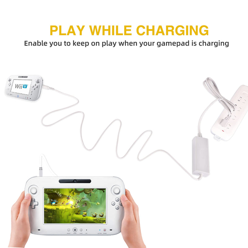 [Australia - AusPower] - Charger Kits for Wii U Gamepad, AC Power Adapter Charger and USB Charging Cord for Nintendo Wii U Gamepad Remote Controller 