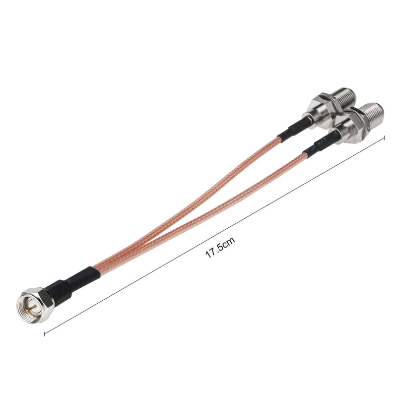 [Australia - AusPower] - F-Type RG6 Splitter Coax Cable, 75Ohm TV Antenna 3 Way Splitter Combiner RFAdapter F Male to F Dual Female RG316 Coaxial Cable 6inch 1 Pack 