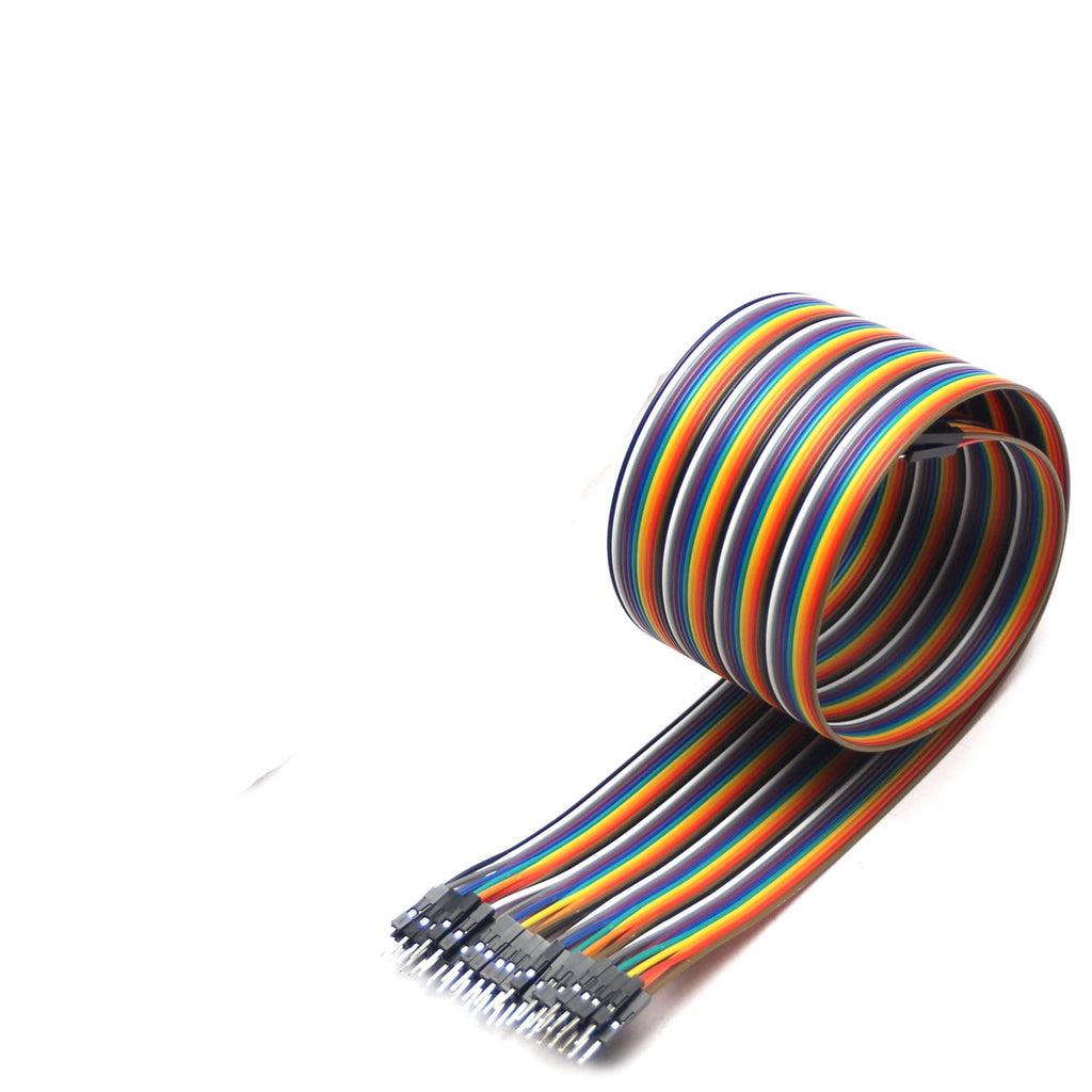 Fielect Dupont Jumper Wires Breadboard Jumper Wires Colorful Ribbon Cables 40pin 50cm Long Male to Male 1Pcs 50cm 1PCS M/M