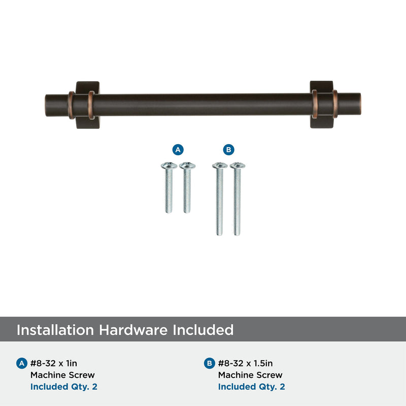 [Australia - AusPower] - Amerock | Cabinet Pull | Oil Rubbed Bronze | 5-1/16 inch (128 mm) Center to Center | Davenport | 1 Pack | Drawer Pull | Drawer Handle | Cabinet Hardware 5-1/16 inch (128mm) Center-to-Center 