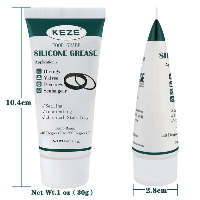 [Australia - AusPower] - KEZE Waterproof Food Grade Silicone Lubricant Plumbers Grease for Valve Sealant Faucet Pool Lube O Rings Filter 1 oz 1-Pack 1 Pack (1oz) Silicone Grease 