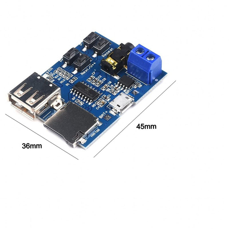 JZK 2 x MP3 Decoder Board MP3 Format Decoding Board TF Card U Disk MP3 Decoding Player Module with Power Amplifier