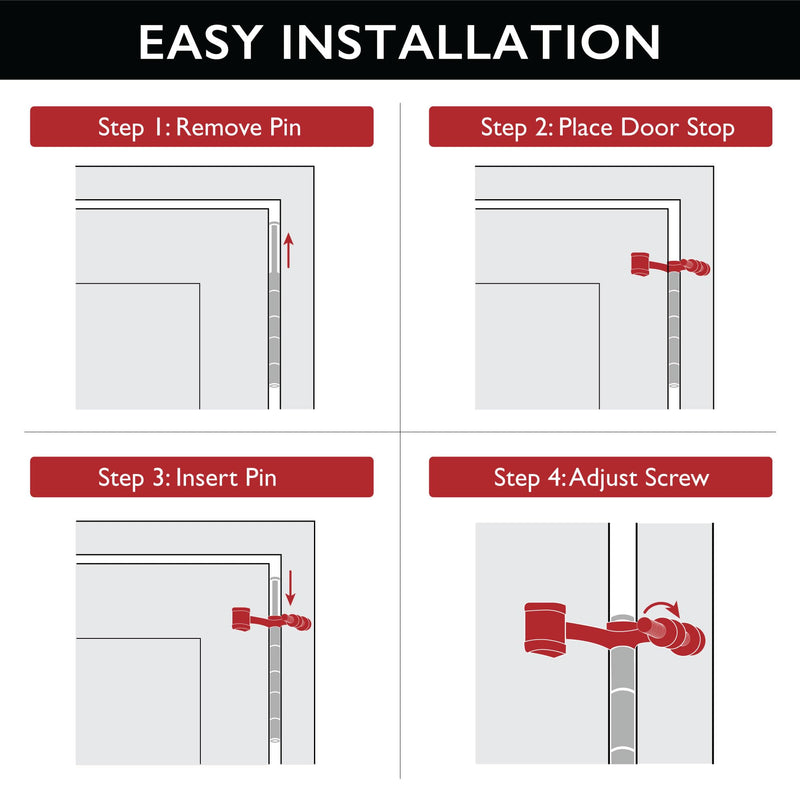 [Australia - AusPower] - Design House 181784 Hinge Pin Door Stop Wall Protector with Rubber Tip Adjustable Door Stoppers, Satin Nickel, 10-Pack 10 Pack 