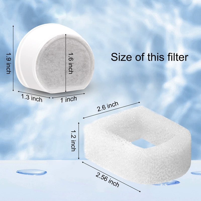 24/40 Pcs Replacement Carbon Charcoal Filters Dog and Cat Water Fountain Compatible with Multiple Pet Fountains. (20 Carbon Filters+ 20 Sponges) 20 Carbon Filters+ 20 Sponges