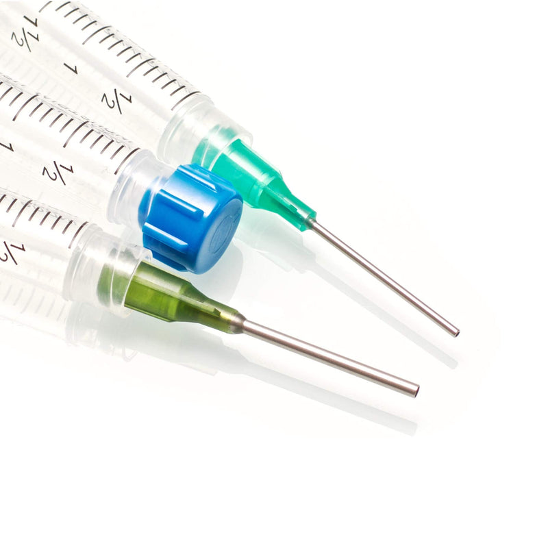 [Australia - AusPower] - K1-3PK All-Purpose Industrial Syringe Kit - 1ml/3ml/10ml with 1" 14+18 Gauge Dispensing Tips, Syringe Caps and Tip Covers 3 Pack 