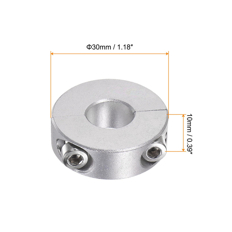 [Australia - AusPower] - 4pcs Double Split Shaft Collar for 12mm Shaft Set Screw Clamp-On Collars, 30mm OD, 10mm Width, for Stoppers, Position, Hold Timing Pulleys, Machine Tools, Industry, Anodization 12mm Bore 