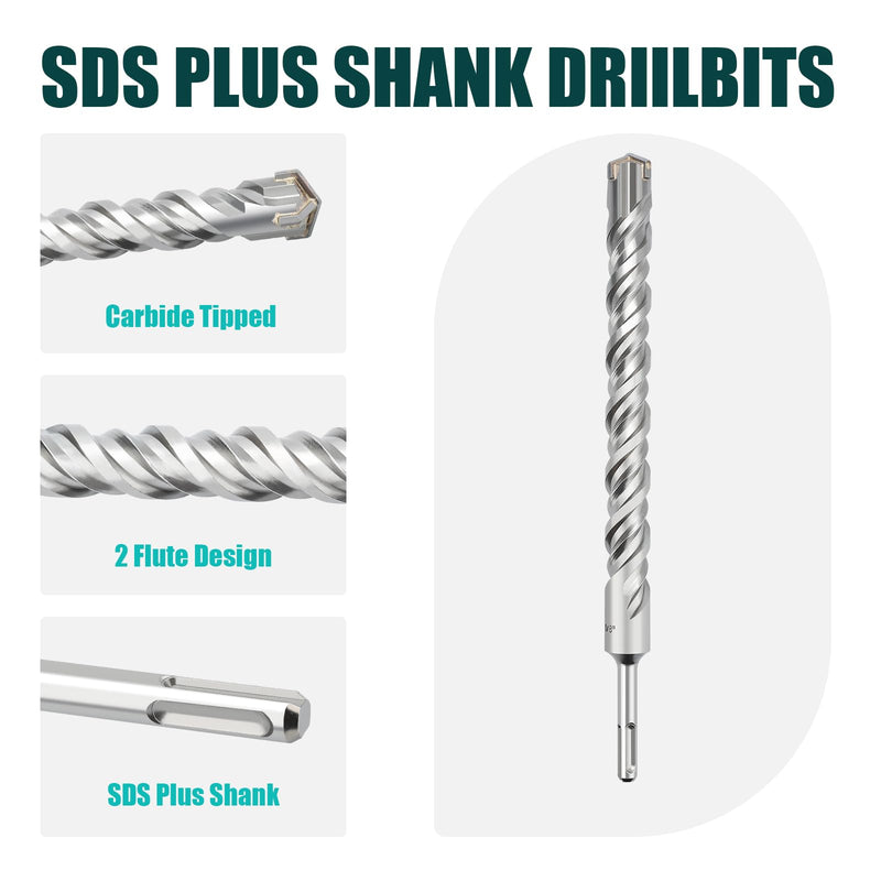 1-1/8 inch x 16 inch (28x410mm) SDS Plus Rotary Hammer Drill Bit, Concrete Drill Bit for Concrete, Brick, Cement and Stone, Length (Length : 410mm / 16 inch, 1-1/8 inch （ 28mm) 1-1/8 inch （ 28mm ) Length : 410mm / 16 inch