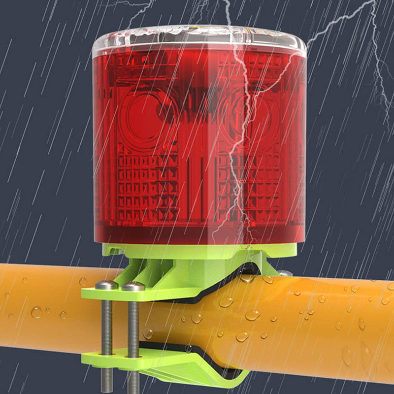 [Australia - AusPower] - Aolyty Solar Strobe Warning Light IP54 Waterproof LED Flashing Safety Light Bright Warning Lamp Outdoor with Switch for Construction Traffic Dock Marine Beacon Road Signs (Yellow) Yellow 