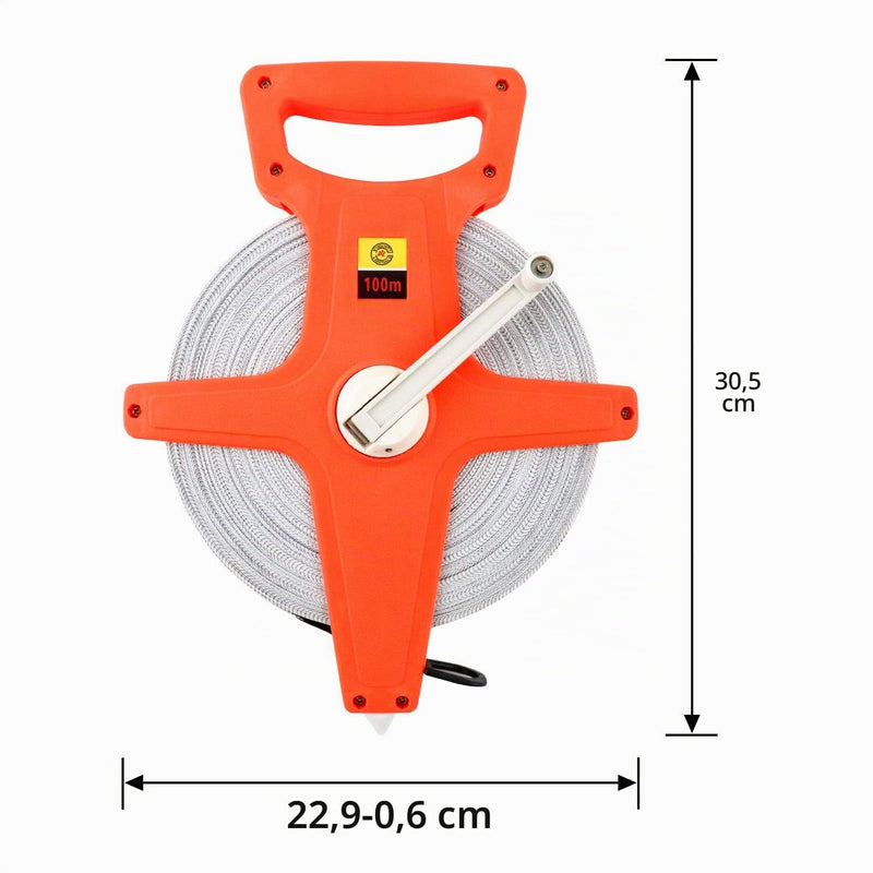 QWORK Fibreglass Tape Measure 100 m / 330 FT, Double-Sided