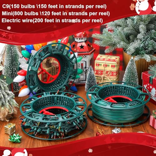 Reallnaive 3 Pcs Christmas Light Storage Holder Cord String Light Reel