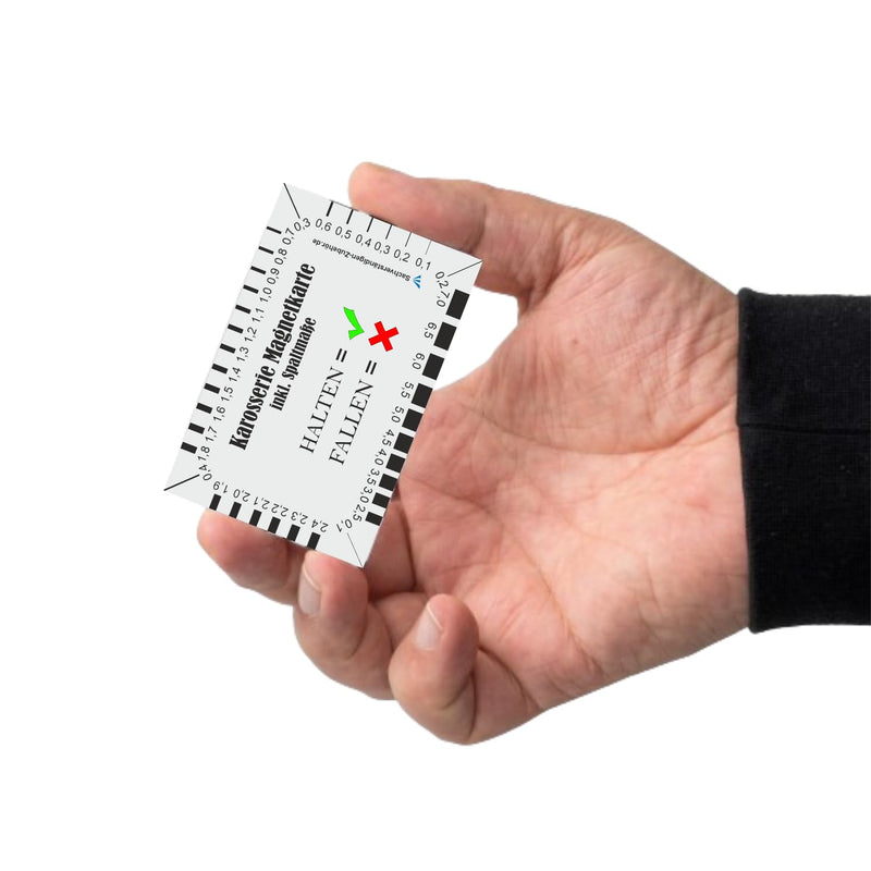 [Australia - AusPower] - Sachverständigen-Zubehör® Magnetic Cards for Used Cars Professionals [Crack Monitor + Car Filler Tester] 83 x 53 mm | Paint Tester for Car | Adhesive Force 115 g/cm² Magnetic Card | Gap Size 1 x magnet 