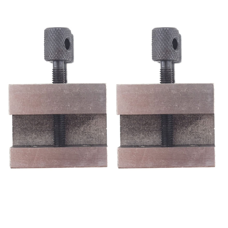 [Australia - AusPower] - waltyotur V Block Set with Clamp Hardened Steel 90 Degree Angle Precision V Block Set 1-3/8 x 1-3/8 x 1-3/16 Multi-Use Gauge Gage Machinist Tool with Box 