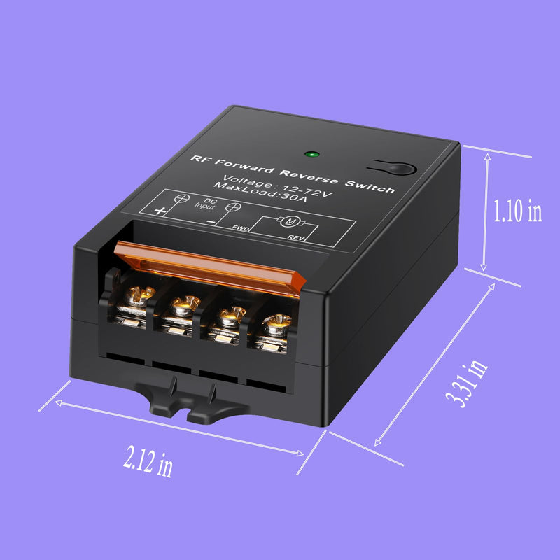 [Australia - AusPower] - Forward Reverse Remote Switch MaxLoad 30A,Remote Winch Switch 12V/24V/36V/48V/72v, up to 168 ft Remote Range for Motor/Linear Actuator/Winch Solenoid Relay contactor(with momentary funtion) 