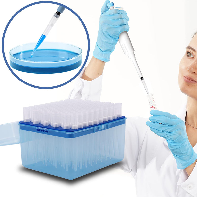 [Australia - AusPower] - ONiLAB Scientific Universal 1000ul Pipettor Tips Lab Transparent Liquid Pipettor Tips with Box Non-pyrogenic DNAse/RNAse Free Autoclavable 1 Rack 96 Tips (1000ul, 96) 